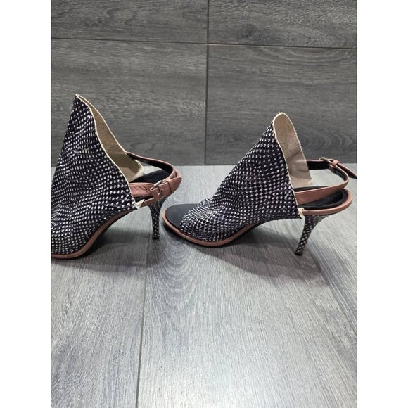 Balenciaga Python Style Printed Leather Sandals Black 37,5 S000032 - Picture 4 of 11